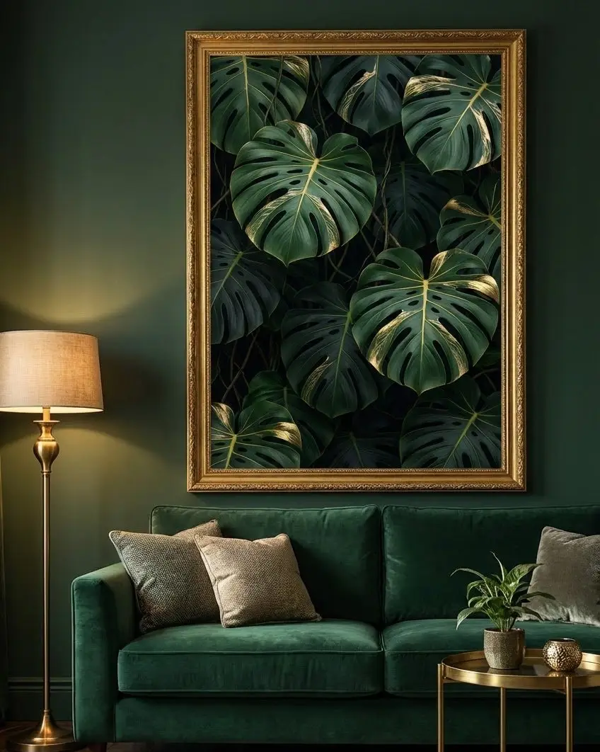 Jungle Monstera Leaves Wallart image 3