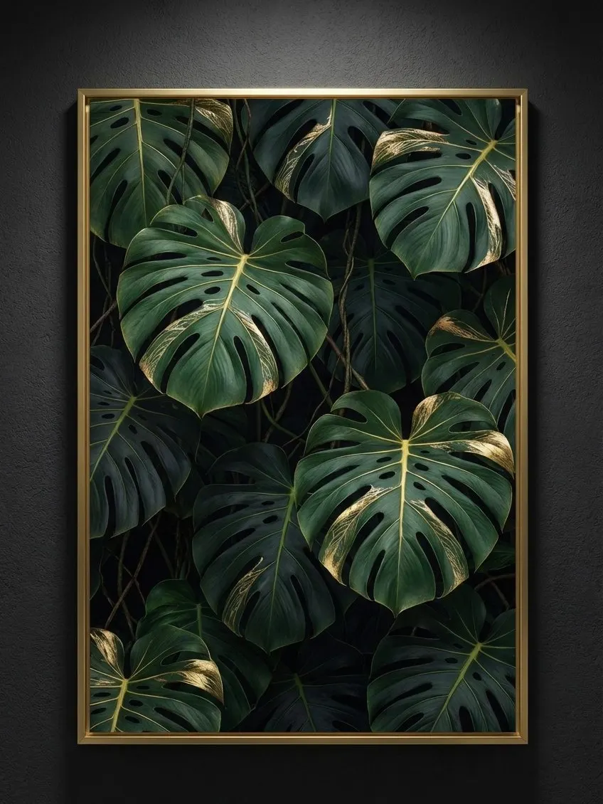 Jungle Monstera Leaves Wallart