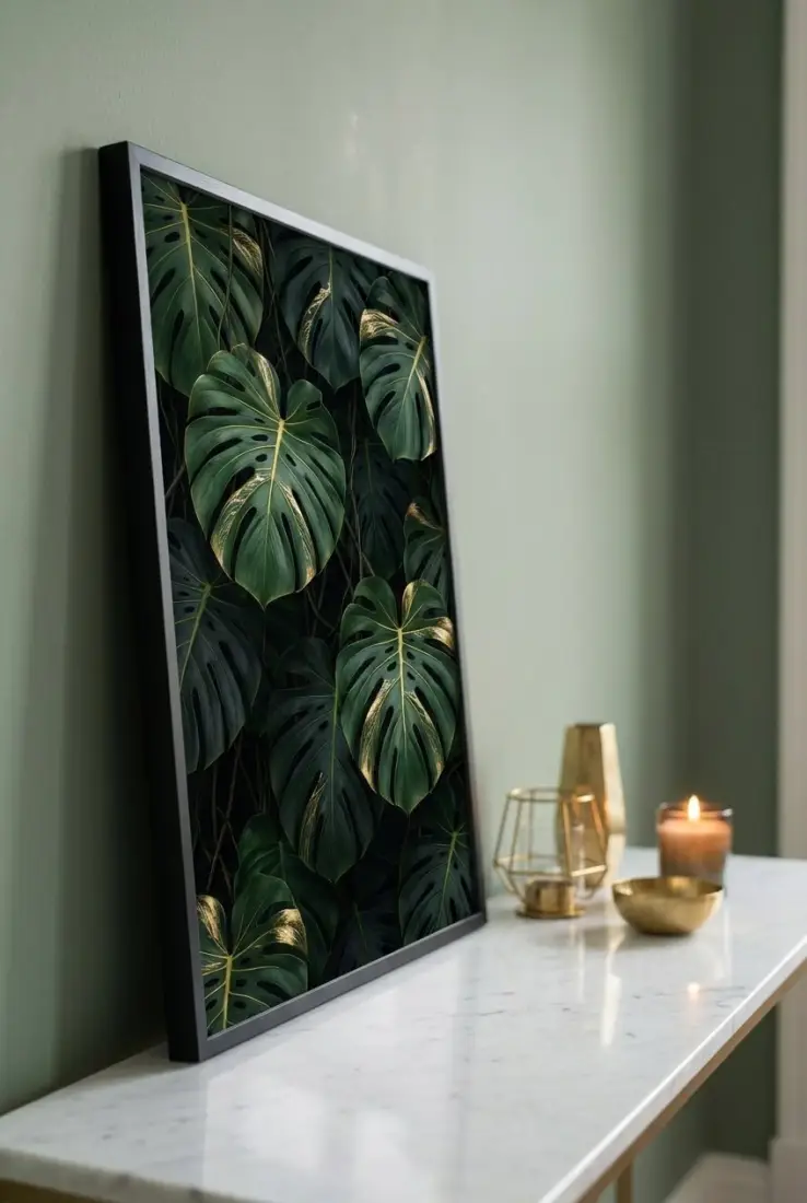 Jungle Monstera Leaves Wallart image 2